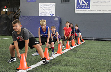 Introductory Youth Speed and Agility Group Classes for boys and girls to help prepare them for any sports or athletic event at Kansas City Athlete Training in Kansas City Missouri