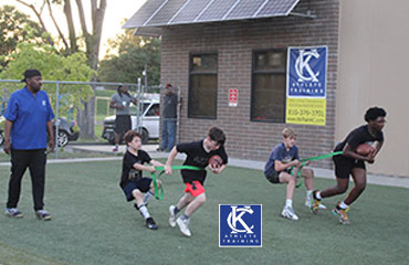Kansas City Football Academy offers Running Back Classes at the WeTrainKC Kansas City Athlete Training Sports Performance Facility in Kansas City Missouri for youth, middle school and high school tackle and flag football players and offer Personal 1-on-1 sessions for even more advanced training. Kansas City Athlete Training offers a group classes on Tuesday Nights which allow for beginners, intermediate and advanced football players looking to get better at the running back position and running with the football. If you play offense and can touch the football, you should be taking one of these classes. If you are a Quarterback and asked to run with the ball, you become a Running Back... if you are a Wide-Receiver, after you catch the ball, you become a Running Back.